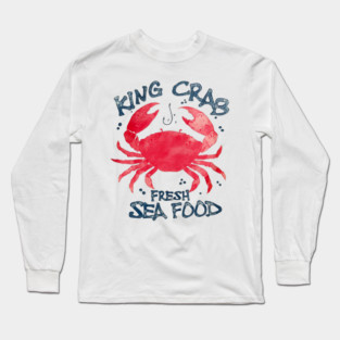King Crab Fresh Seafood Watercolor Ocean Lover Long Sleeve T-Shirt