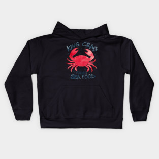 King Crab Fresh Seafood Watercolor Ocean Lover Kids Hoodie