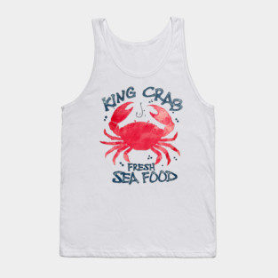 King Crab Fresh Seafood Watercolor Ocean Lover Tank Top