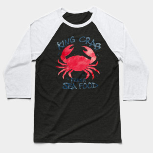 King Crab Fresh Seafood Watercolor Ocean Lover Baseball T-Shirt