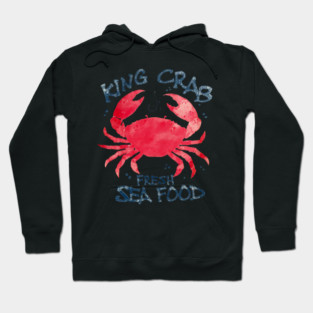 King Crab Fresh Seafood Watercolor Ocean Lover Hoodie