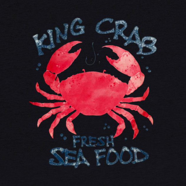 King Crab Fresh Seafood Watercolor Ocean Lover by Art2Wear