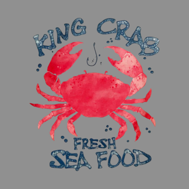 King Crab Fresh Seafood Watercolor Ocean Lover by Art2Wear