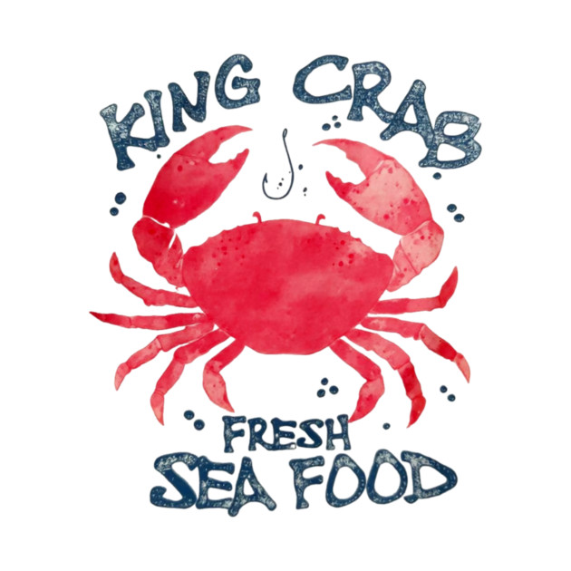 King Crab Fresh Seafood Watercolor Ocean Lover by Art2Wear