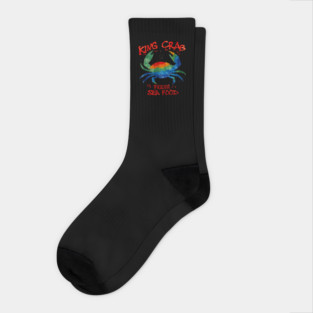King Crab Watercolor Fresh Seafood Lover Graphic Socks