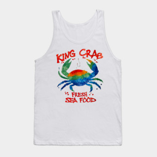 King Crab Watercolor Fresh Seafood Lover Graphic Tank Top
