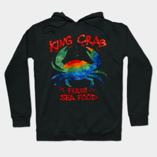 King Crab Watercolor Fresh Seafood Lover Graphic Hoodie