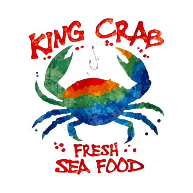 King Crab Watercolor Fresh Seafood Lover Graphic by Art2Wear