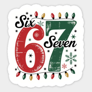 67 Six Seven Meme Funny Christmas Lights Holiday Magnet