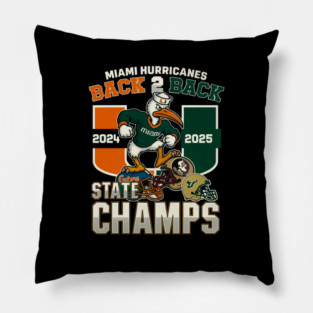 Miami Hurricanes  back to back champions 2025 Pillow