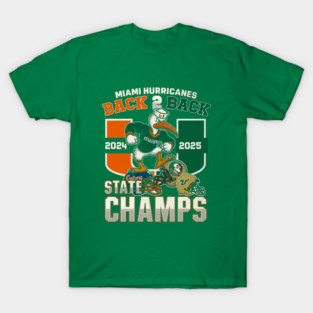 Miami Hurricanes  back to back champions 2025 T-Shirt