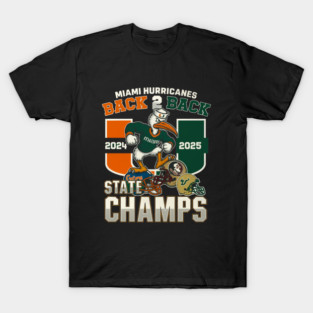 Miami Hurricanes  back to back champions 2025 T-Shirt