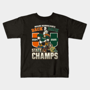 Miami Hurricanes  back to back champions 2025 Kids T-Shirt