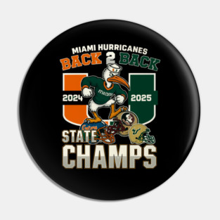 Miami Hurricanes  back to back champions 2025 Pin
