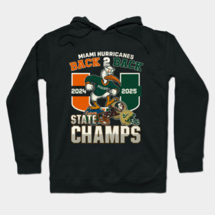 Miami Hurricanes  back to back champions 2025 Hoodie