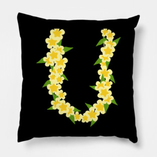 Hawaiian Flower Chain Tropical Summer Vacation Pillow