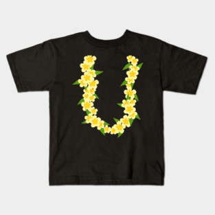 Hawaiian Flower Chain Tropical Summer Vacation Kids T-Shirt