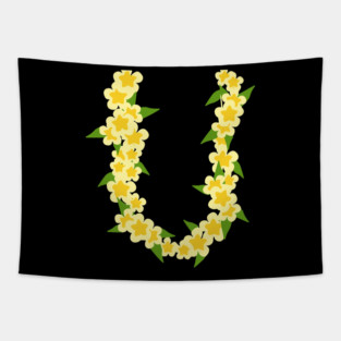 Hawaiian Flower Chain Tropical Summer Vacation Tapestry
