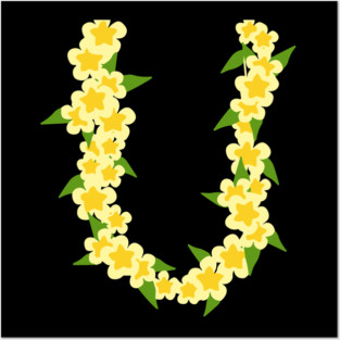 Hawaiian Flower Chain Tropical Summer Vacation Posters and Art