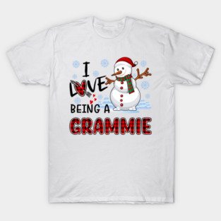 I Love Being A Grammie Cute Hearts Christmas Xmas Family T-Shirt
