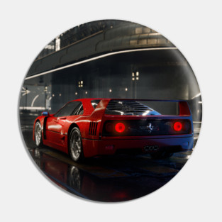 Ferrari F40 in Neo-Noir City | Iconic Supercar Vibe Pin