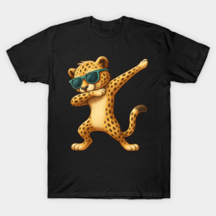 Cool Dabbing Cheetah with Sunglasses – Funny Animal Dance Design for Kids & Adults T-Shirt