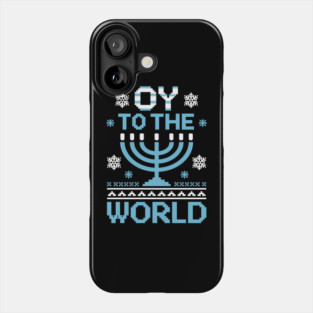 Oy To The World Funny Jewish Holiday Humor Hanukkah Phone Case