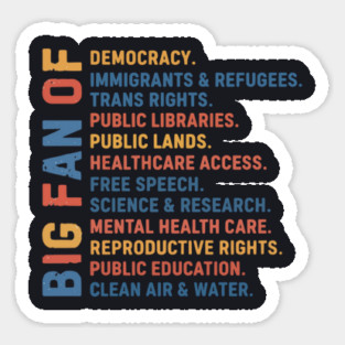 Big Fan Democracy, Equality & Justice Magnet