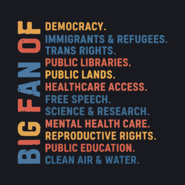 Big Fan Democracy, Equality & Justice by Charles's Store 8