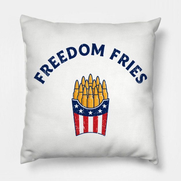 Freedom Fries Political Satire Pillow by Anticorporati