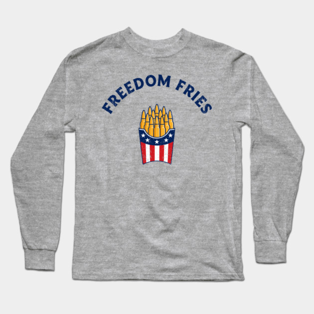 Freedom Fries Political Satire Long Sleeve T-Shirt by Anticorporati