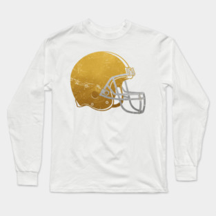 Retro Golden Football Helmet Long Sleeve T-Shirt