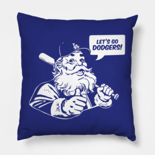 Retro Santa Claus Loves Los Angeles Dodgers Pillow
