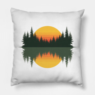 Trees Wildlife Nature Vintage Forest Pillow