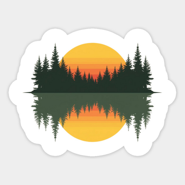 Trees Wildlife Nature Vintage Forest Sticker by ArtistTee ⭐⭐⭐⭐⭐