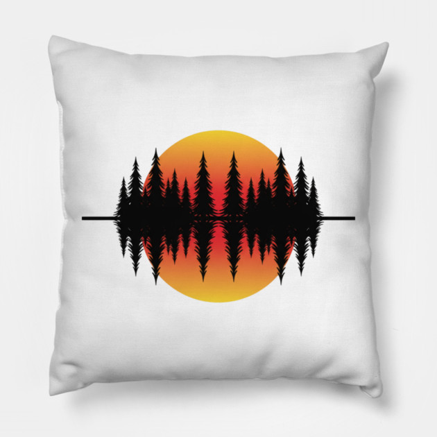 Vintage Forest Trees and Wildlife Nature Scene Pillow by ArtistTee ⭐⭐⭐⭐⭐