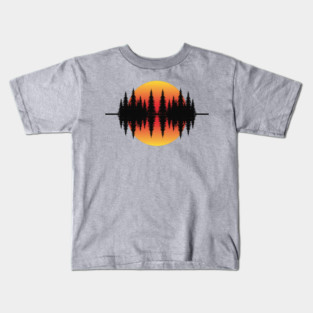 Vintage Forest Trees and Wildlife Nature Scene Kids T-Shirt