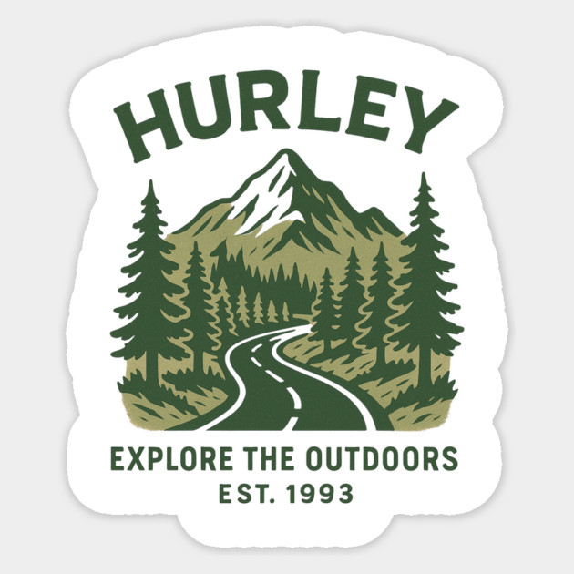 Hurley KY Vintage Evergreen Sunset Eighties Retro 80s 90s Sticker by ArtistTee ⭐⭐⭐⭐⭐
