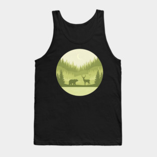 Forest Retro Nature Wildlife Outdoor Tank Top