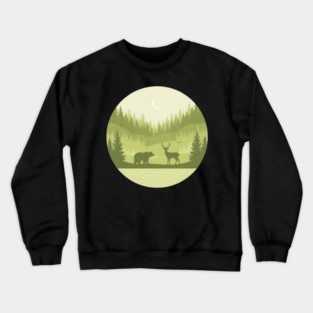 Forest Retro Nature Wildlife Outdoor Crewneck Sweatshirt