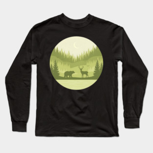 Forest Retro Nature Wildlife Outdoor Long Sleeve T-Shirt