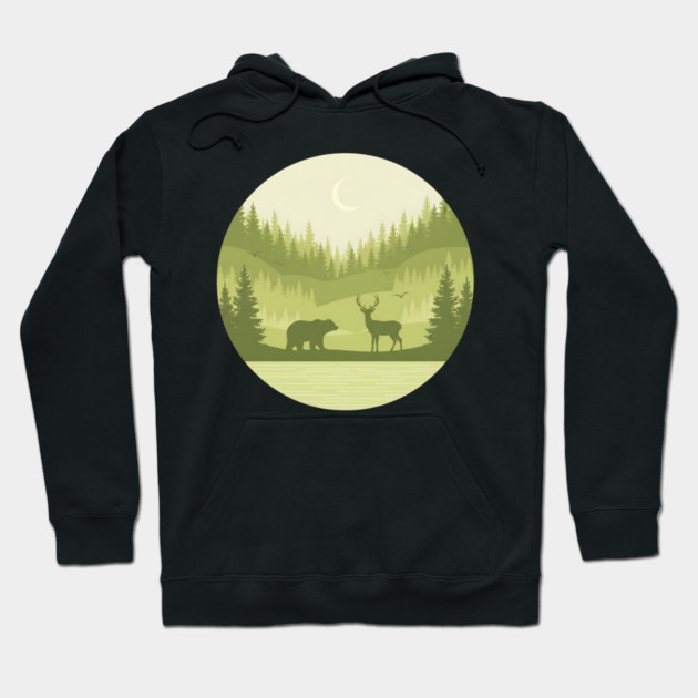Forest Retro Nature Wildlife Outdoor Hoodie by ArtistTee ⭐⭐⭐⭐⭐