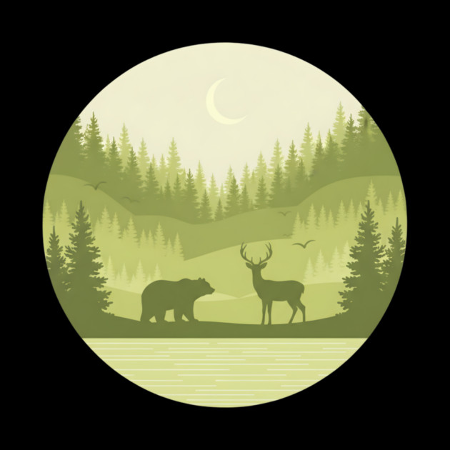 Forest Retro Nature Wildlife Outdoor by ArtistTee ⭐⭐⭐⭐⭐