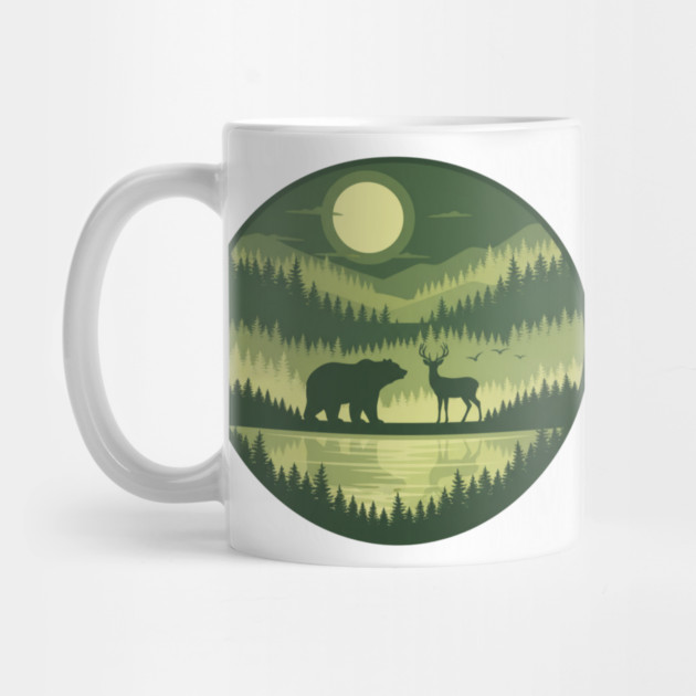Forest Wildlife Circle Silhouette by ArtistTee ⭐⭐⭐⭐⭐