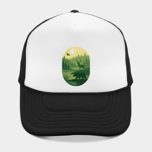 Retro-Forest-Nature-Wildlife-Outdoor-Scene by ArtistTee ⭐⭐⭐⭐⭐