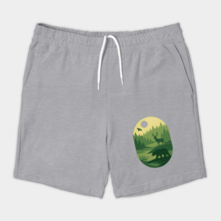 Retro-Forest-Nature-Wildlife-Outdoor-Scene Shorts