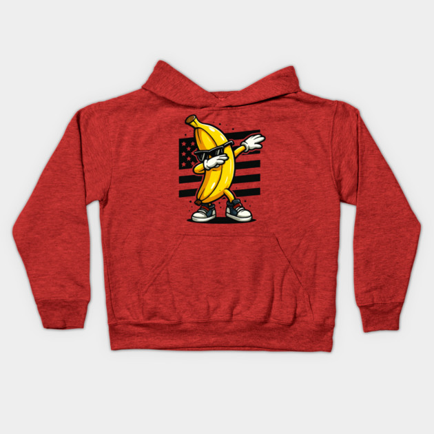 Dabbing Banana with Sunglasses Kids Hoodie by ArtistTee ⭐⭐⭐⭐⭐