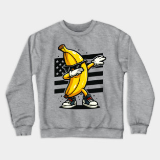 Dabbing Banana with Sunglasses Crewneck Sweatshirt
