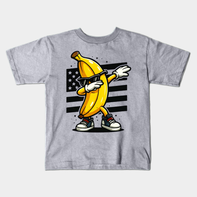 Dabbing Banana with Sunglasses Kids T-Shirt by ArtistTee ⭐⭐⭐⭐⭐