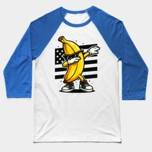 Dabbing Banana with Sunglasses Baseball T-Shirt